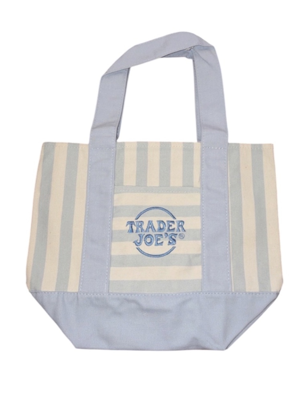Limited Edition! Trader Joe’s Blue Stripes Canvas Mini Tote Bag Summer 2026 NWT!
